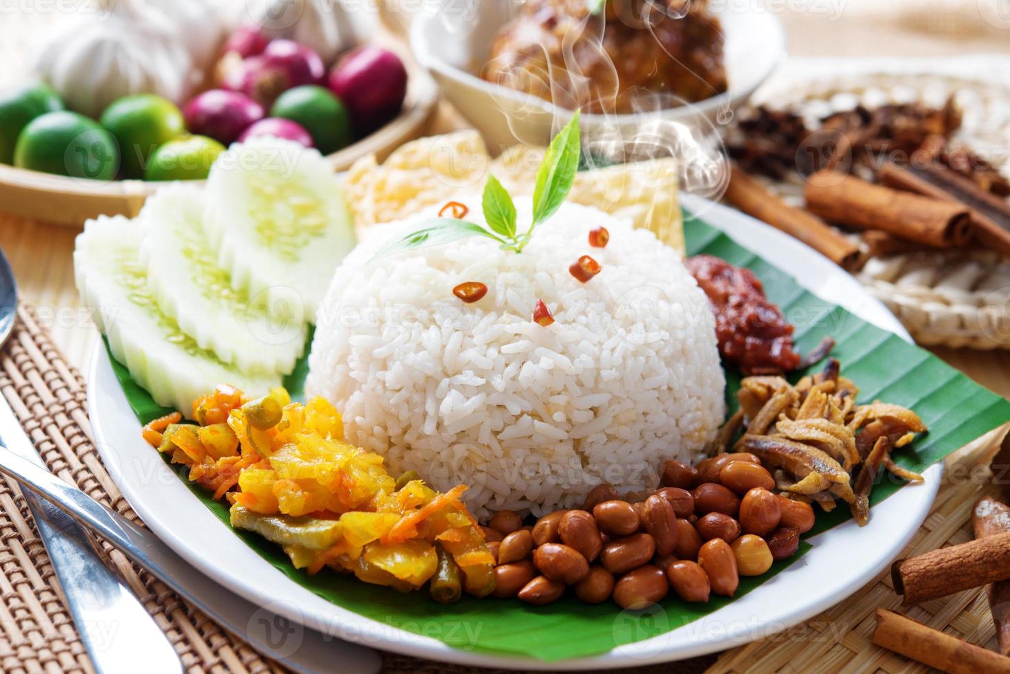 Nasi Lemak malaysisches Gericht foto