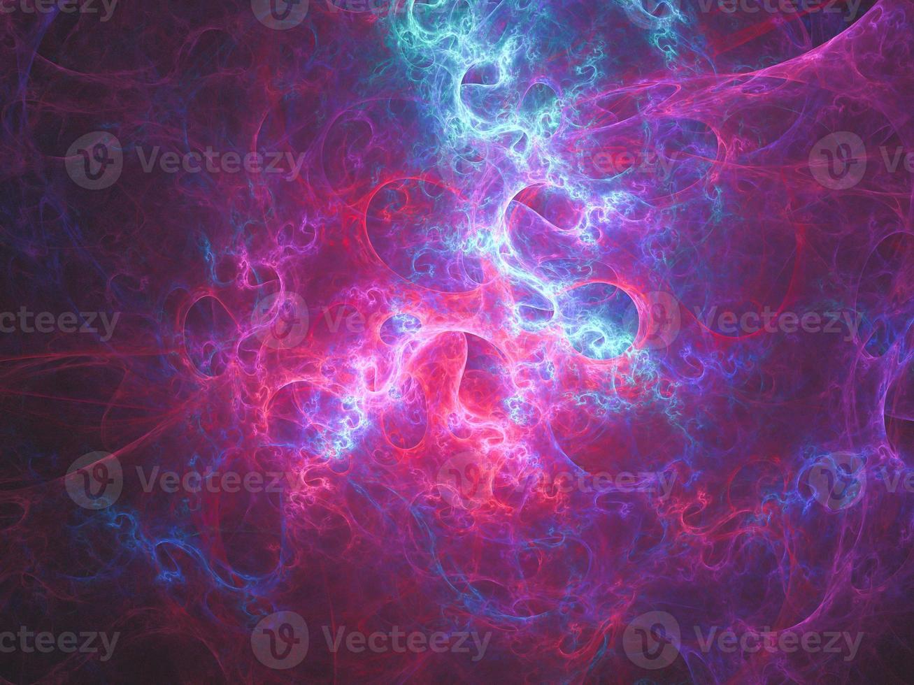 abstrakter fraktaler kunsthintergrund, andeutend auf astronomie und nebelfleck. computergenerierte fraktale Illustrationskunstnebel rosa blaue Galaxie foto
