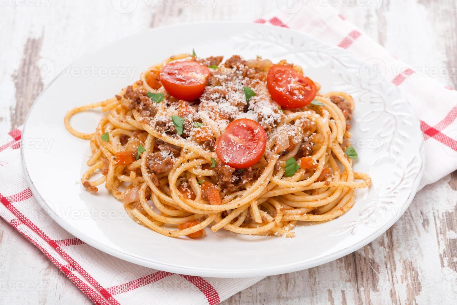 italienische Pasta - Spaghetti Bolognese foto