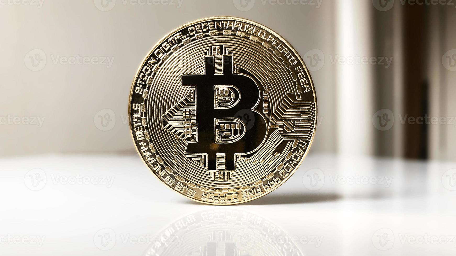 Bitcoin Kryptowährung physische Münze foto