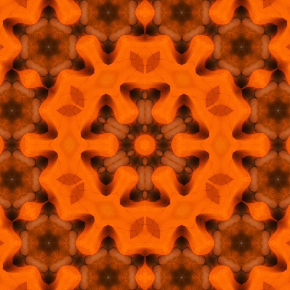 orange abstrakter quadratischer Hintergrund. Kaleidoskopmuster der Wüste. freier Hintergrund. foto