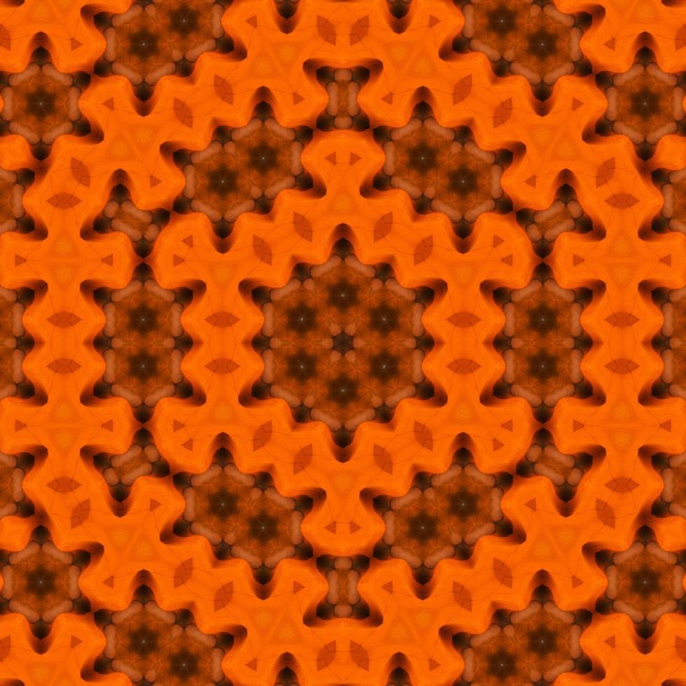 orange abstrakter quadratischer Hintergrund. Kaleidoskopmuster der Wüste. freier Hintergrund. foto