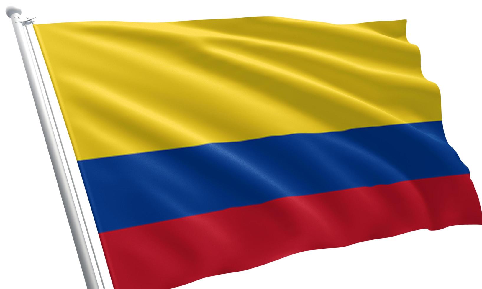 Nahaufnahme der wehenden Flagge Kolumbiens foto