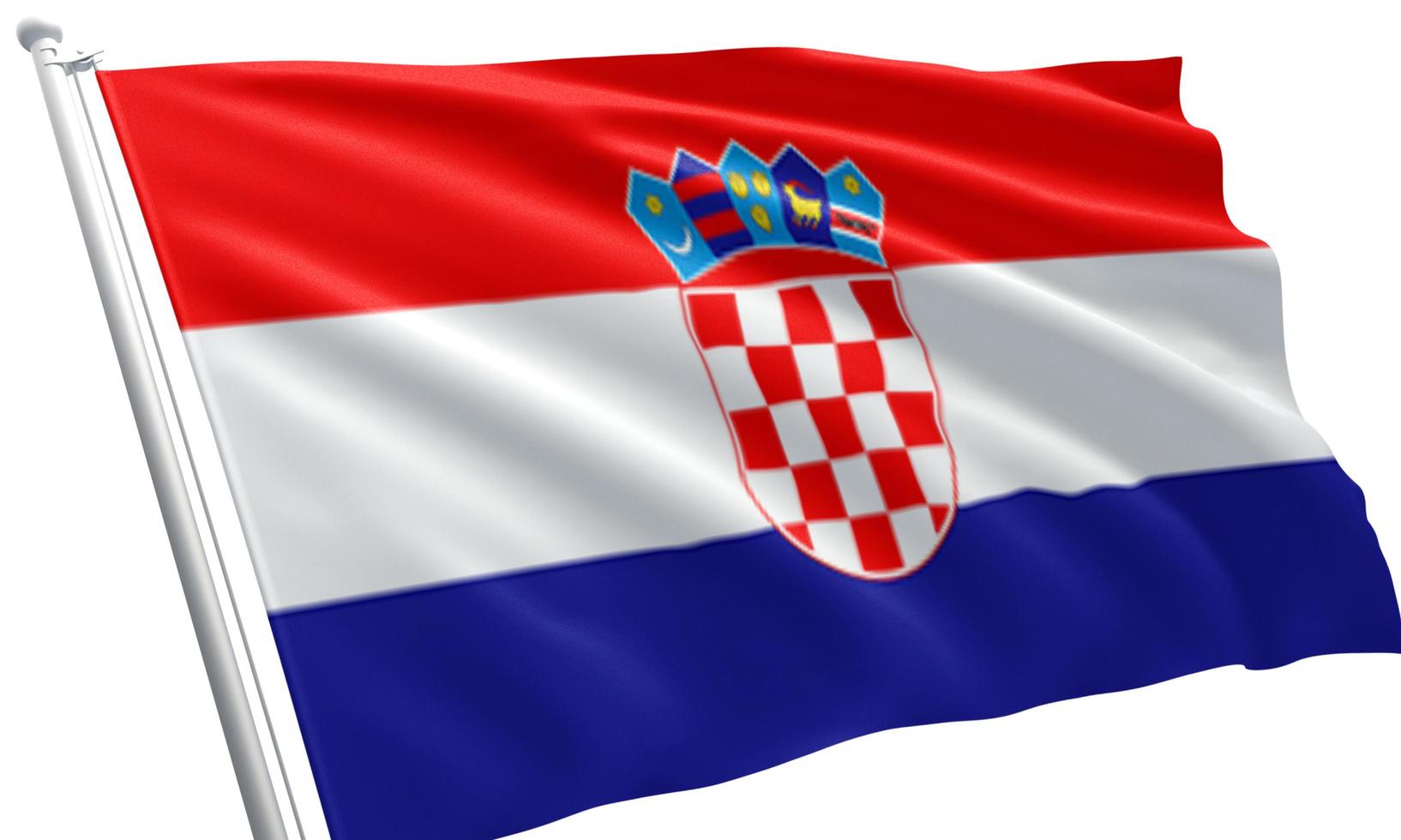 Nahaufnahme der wehenden Flagge Kroatiens foto
