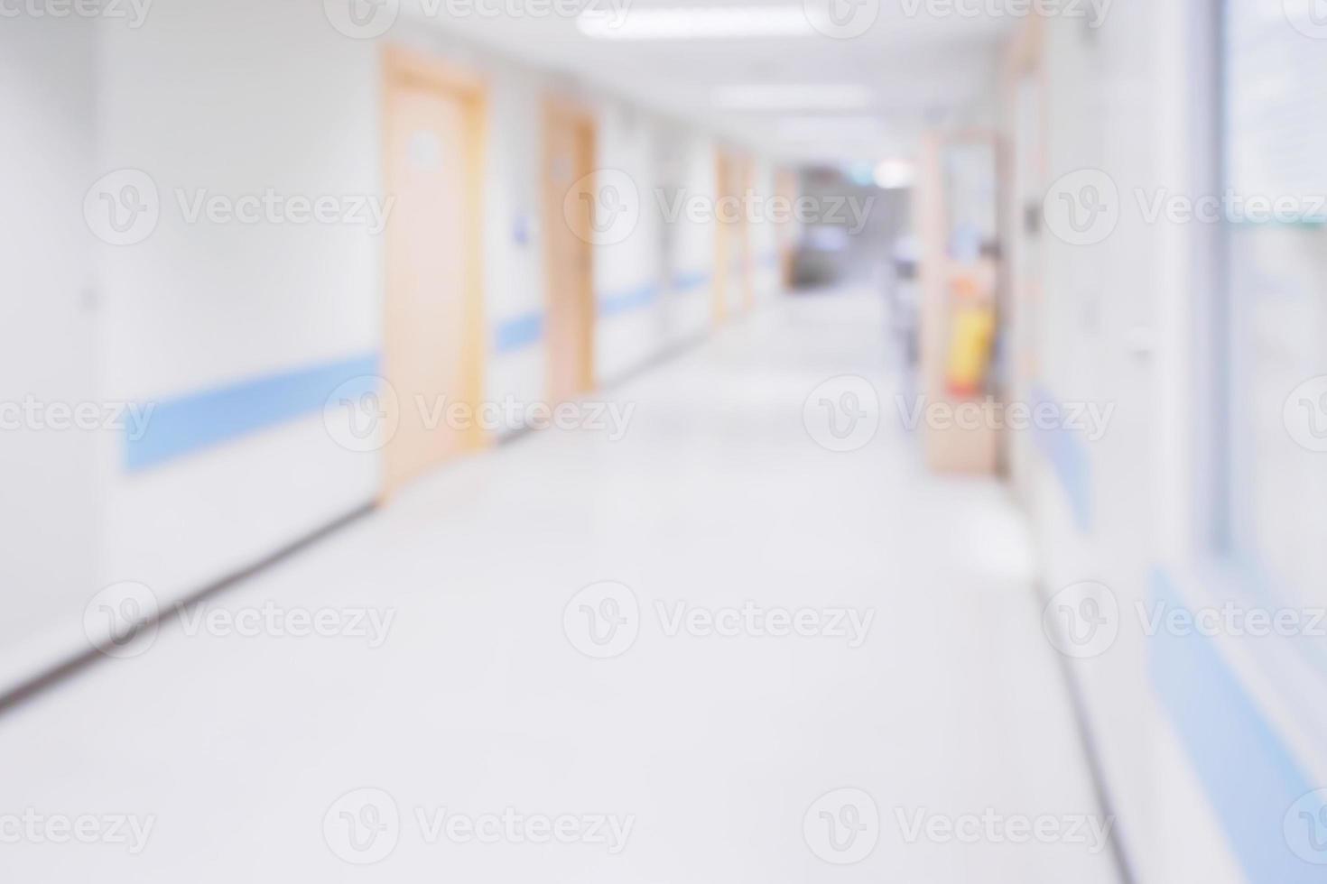 abstrakte Unschärfe Krankenhauskorridor defokussierter medizinischer Hintergrund foto