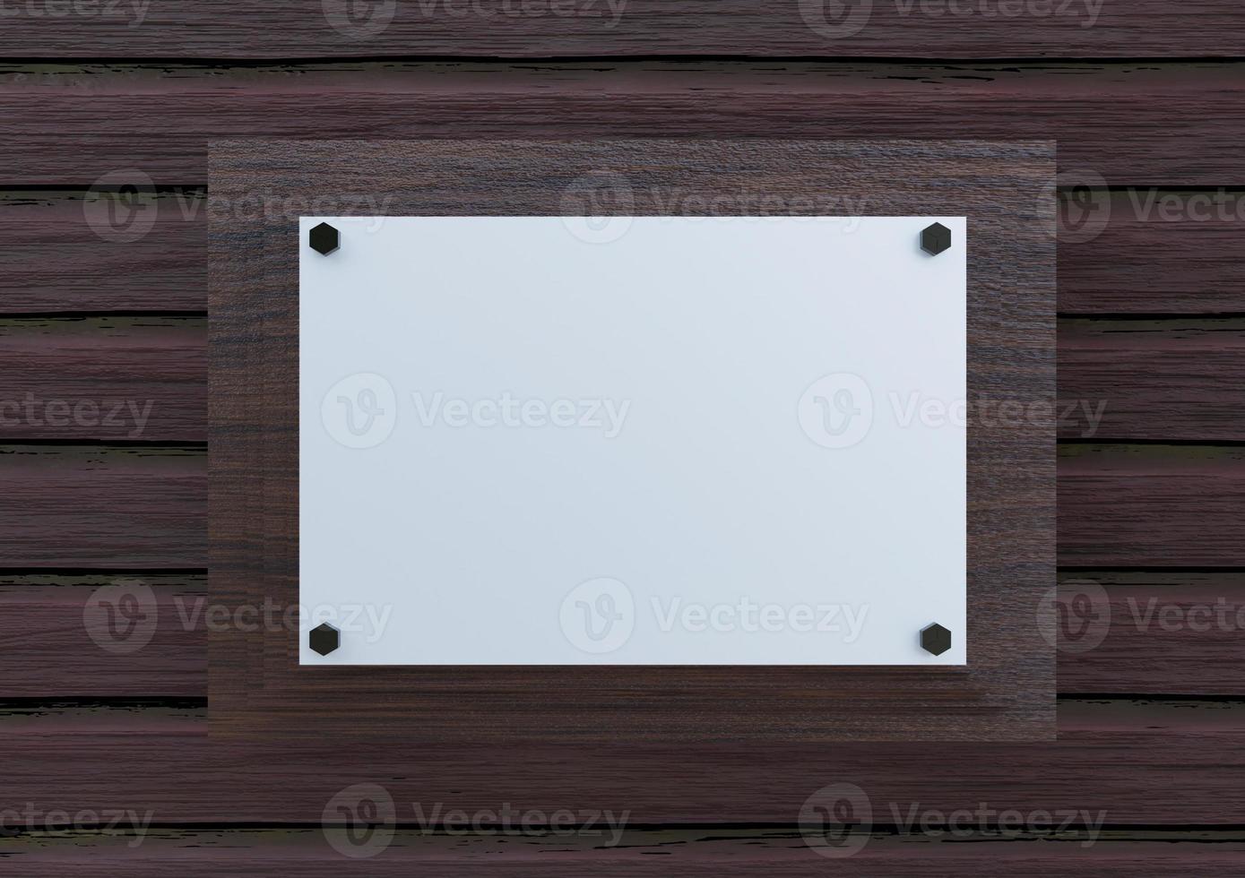 wandschild plakette mockup isoliert foto