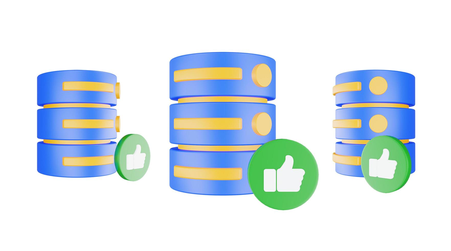 3D-Render-Datenbankserver-Symbol mit isoliertem Symbol foto