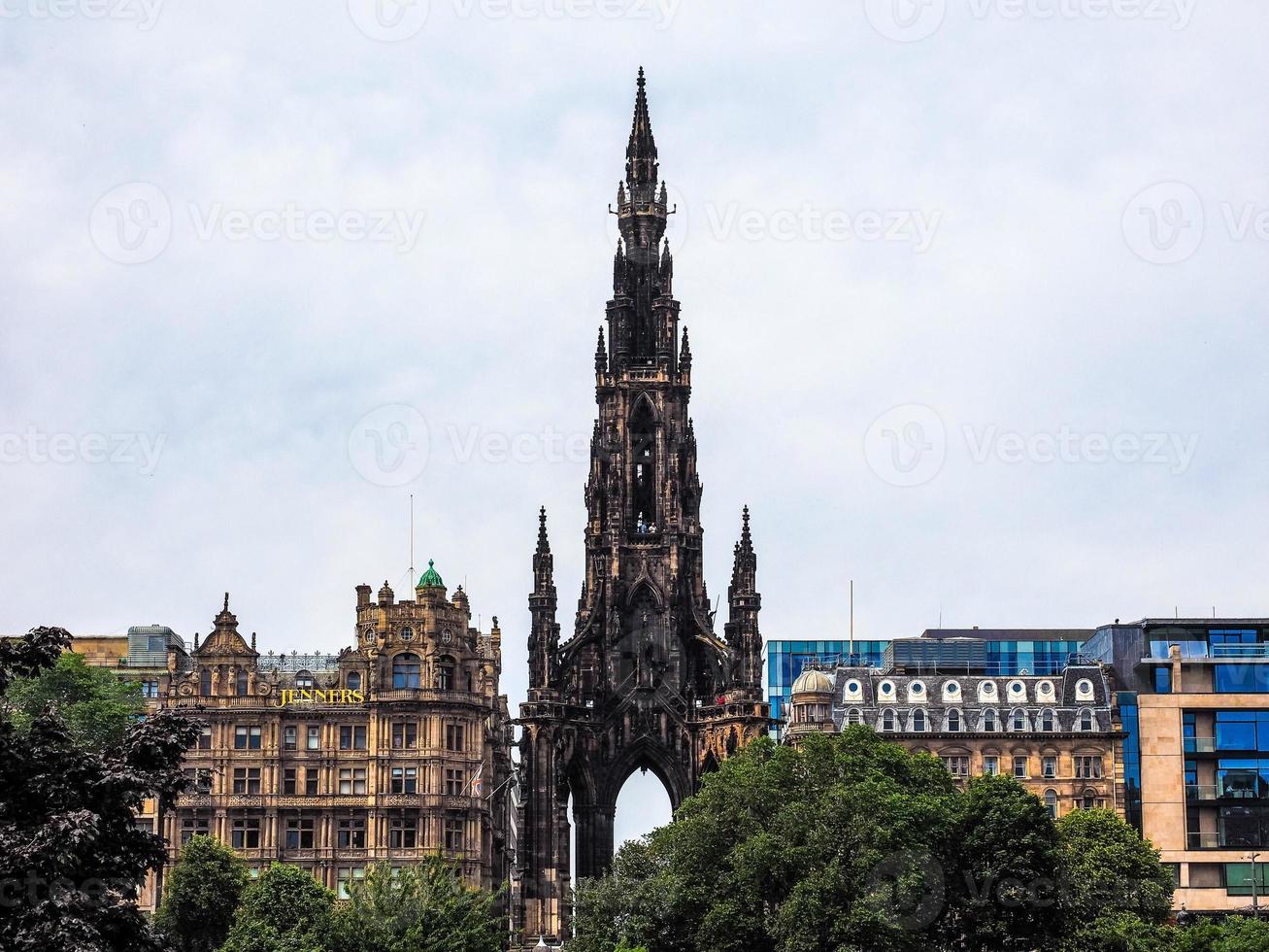 hdr walter scott denkmal in edinburgh foto