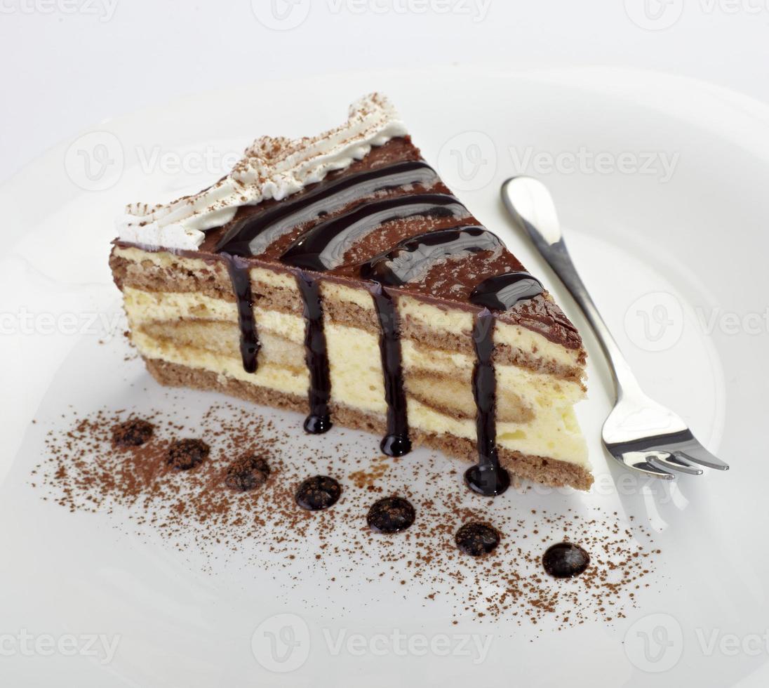 Sahne Schokoladenkuchen süßes Essen foto