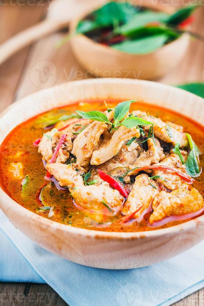 Panaeng Curry mit Schweinefleisch ist Thai Curry mit Kokosmilch. foto