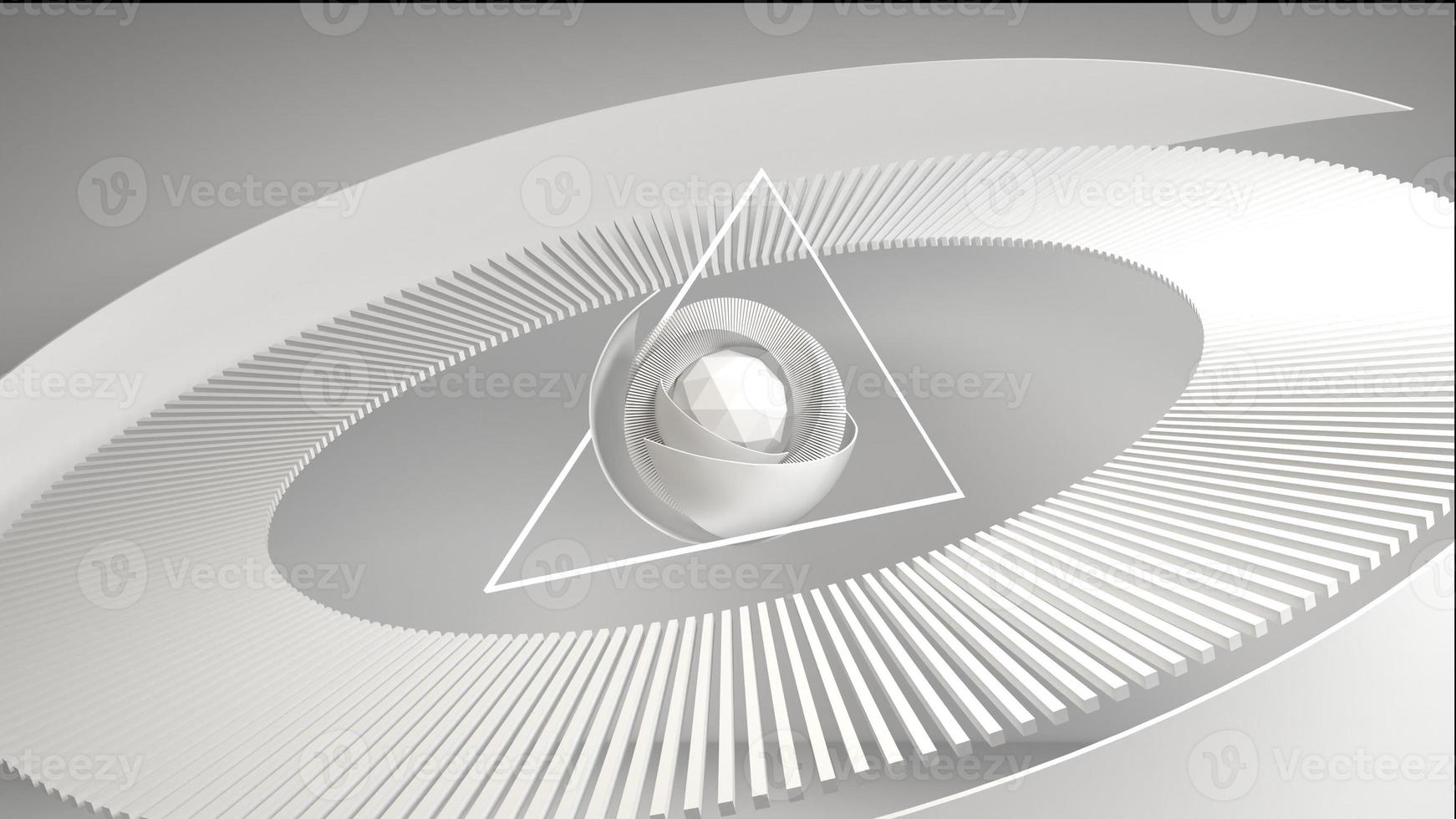 weiße geometrische abstrakte Hintergrund 3D-Darstellung foto