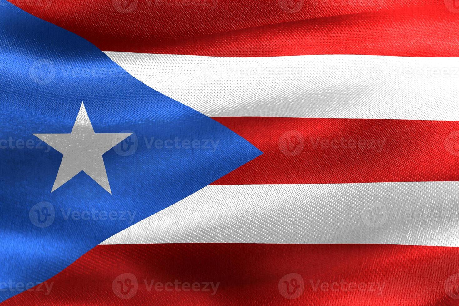 3d-illustration einer puerto-rico-flagge - realistische wehende stoffflagge foto