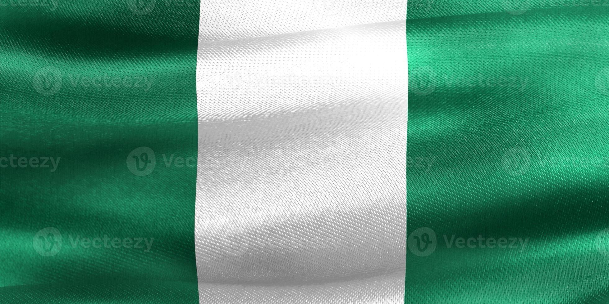 3D-Darstellung einer Nigeria-Flagge - realistische wehende Stoffflagge foto