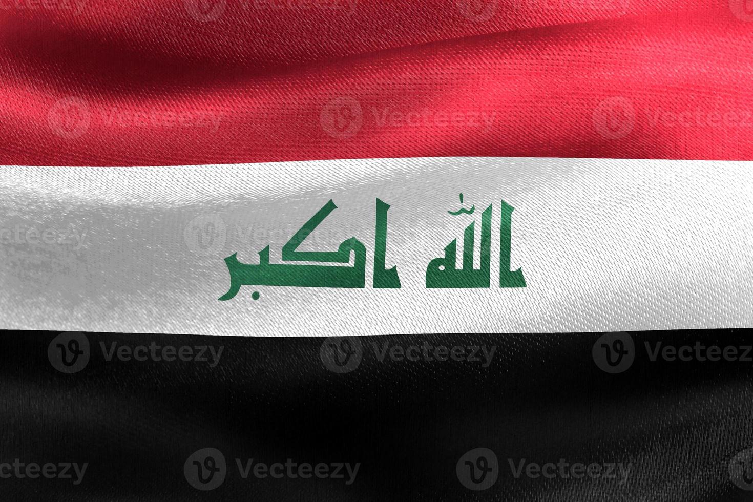 3d-illustration einer irak-flagge - realistische wehende stoffflagge foto
