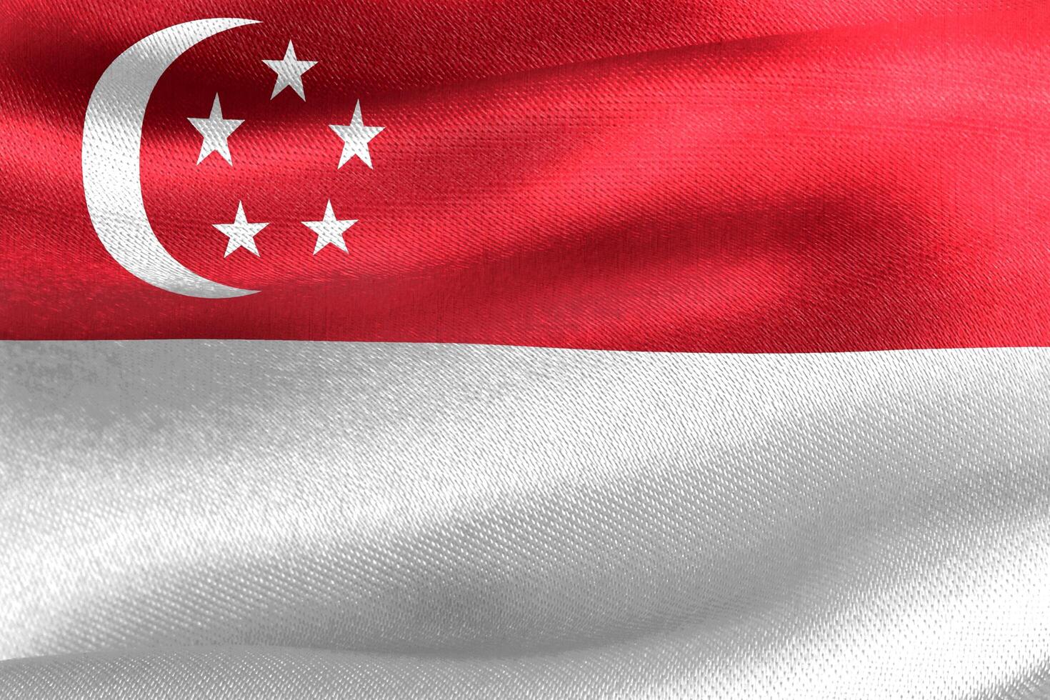 3D-Darstellung einer Singapur-Flagge - realistische wehende Stoffflagge foto