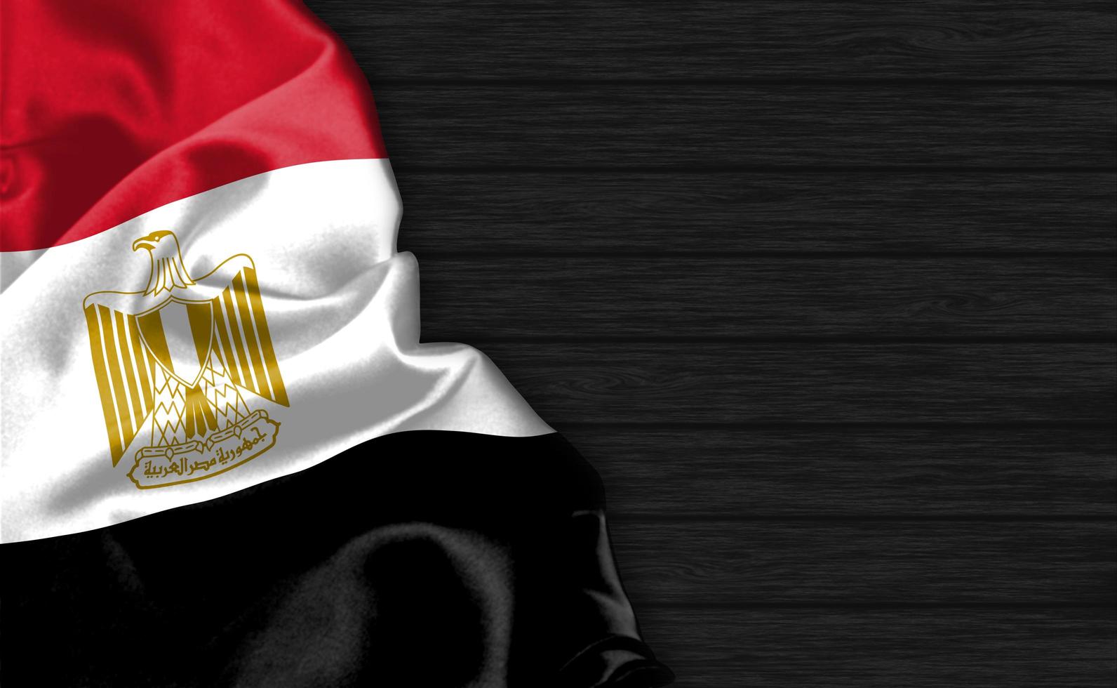 3D-Rendering Nahaufnahme der ägyptischen Flagge foto