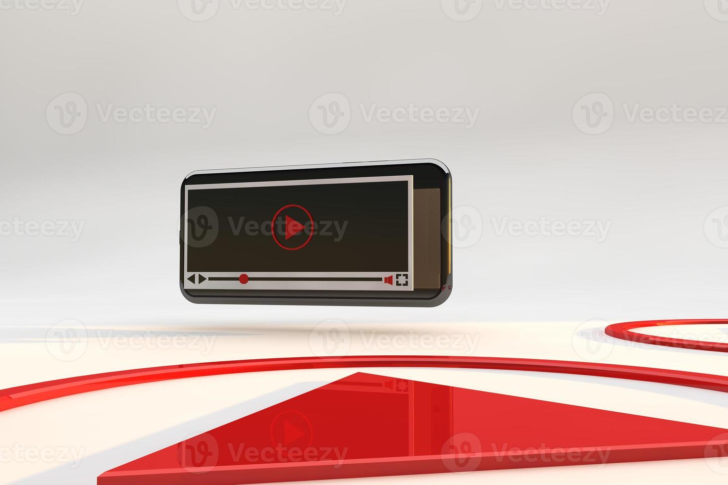 Videoplayer für mobile Website-App, Interface Media Player 3d foto