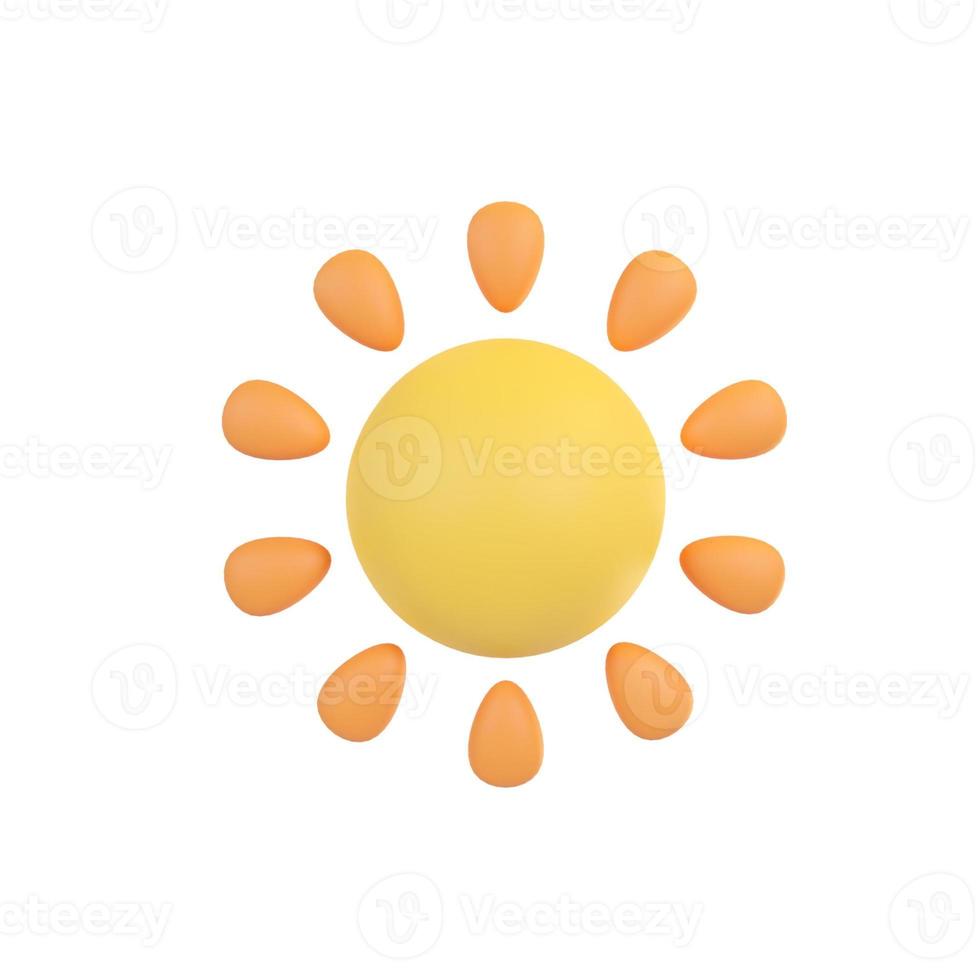 Morgenkreissonne, die orangefarbenes Licht ausstrahlt. 3D-Darstellung. foto