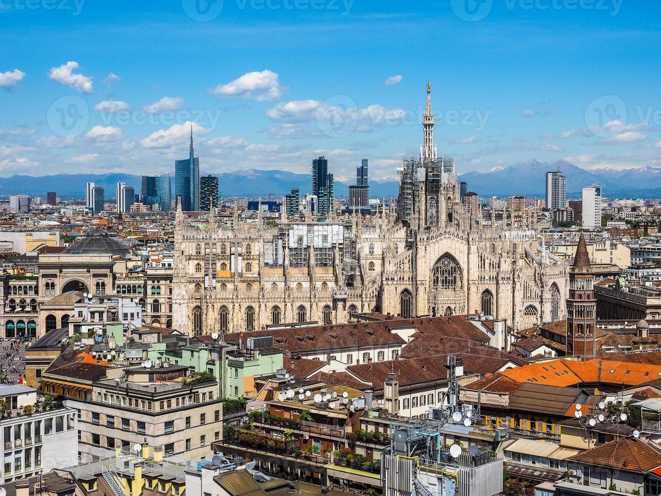 hdr-luftaufnahme von mailand, italien foto