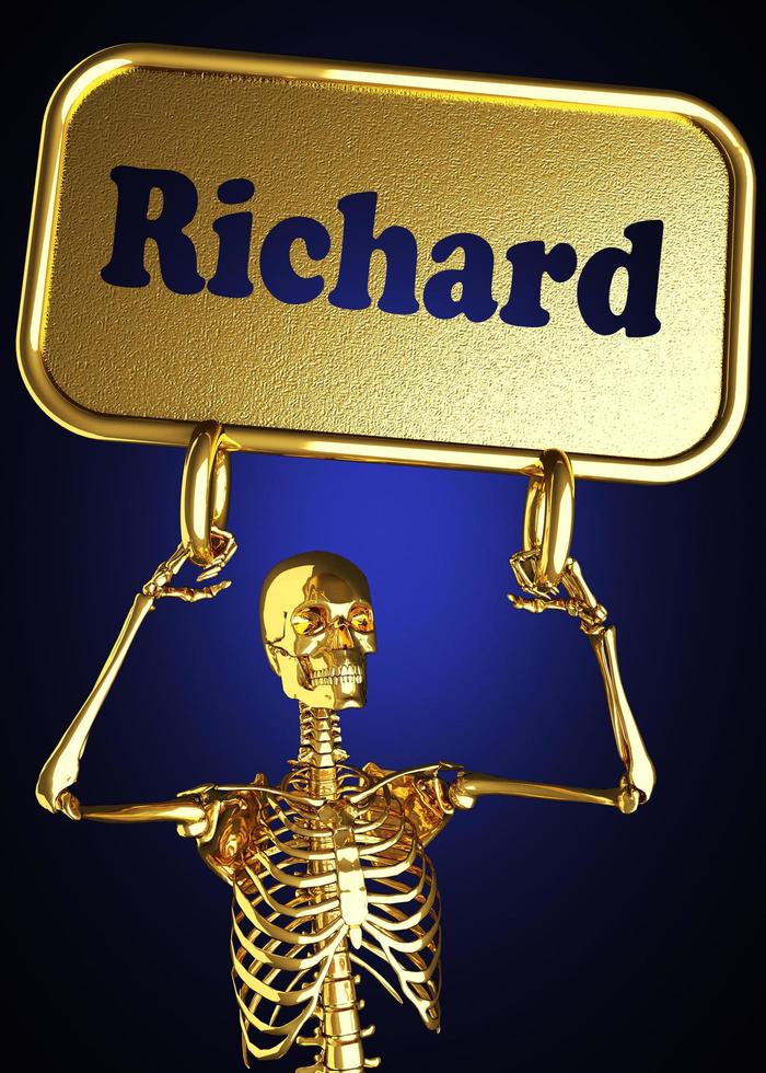 Richard Wort und goldenes Skelett foto