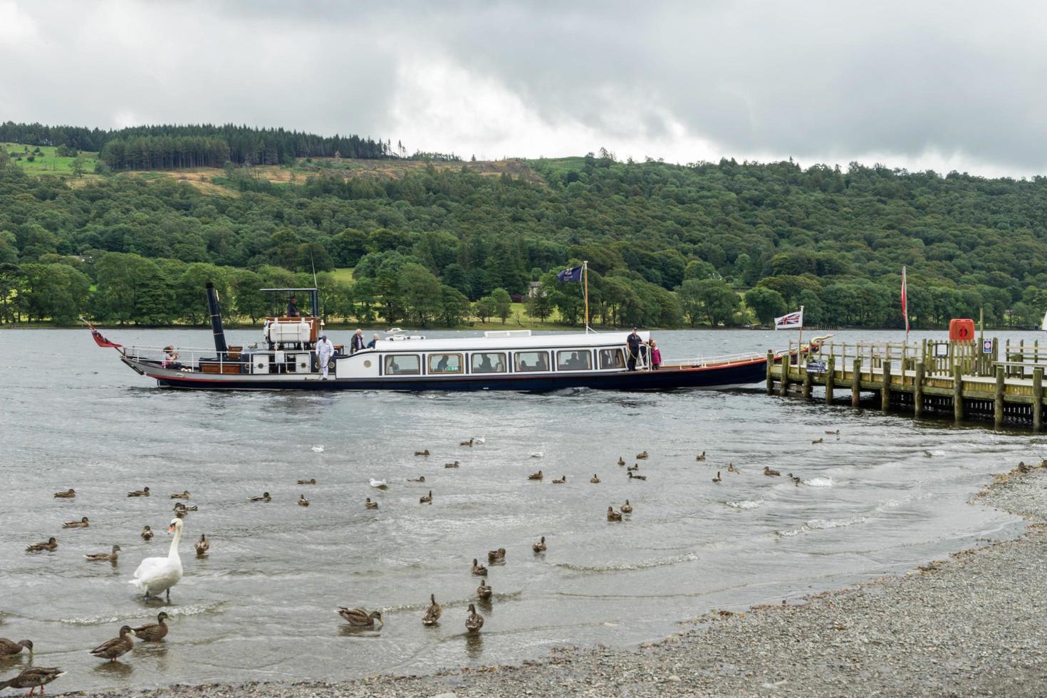 Coniston, Lake District, Cumbria, Großbritannien, 2015. Dampfyacht-Gondel foto