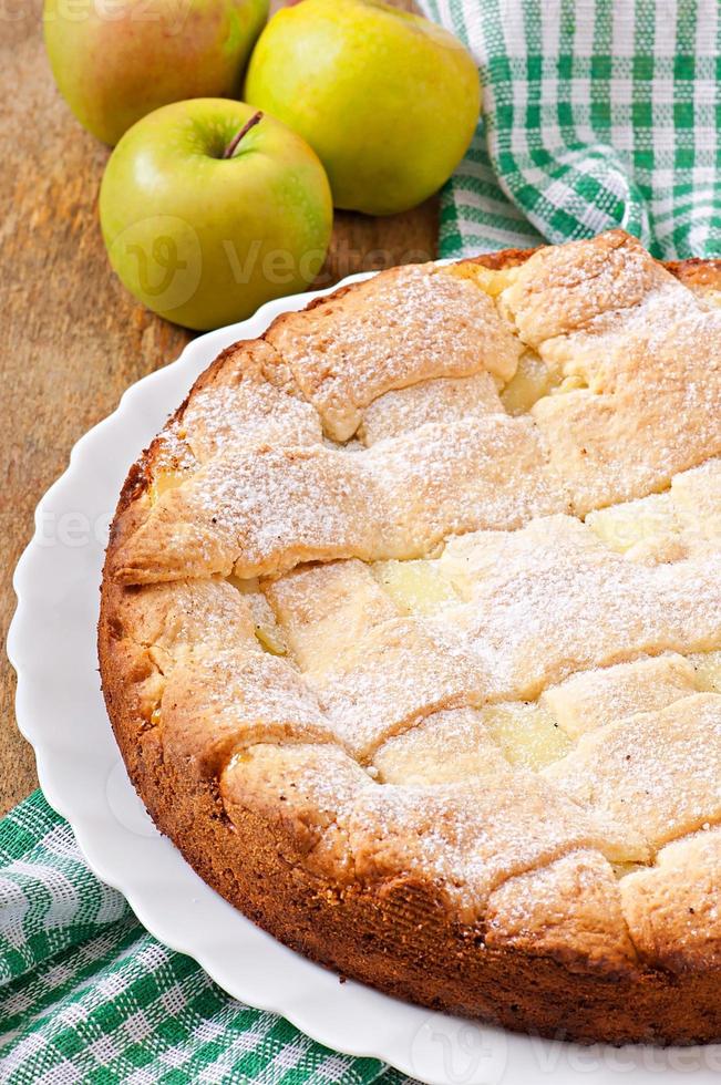 Apfelkuchen mit Pudding foto