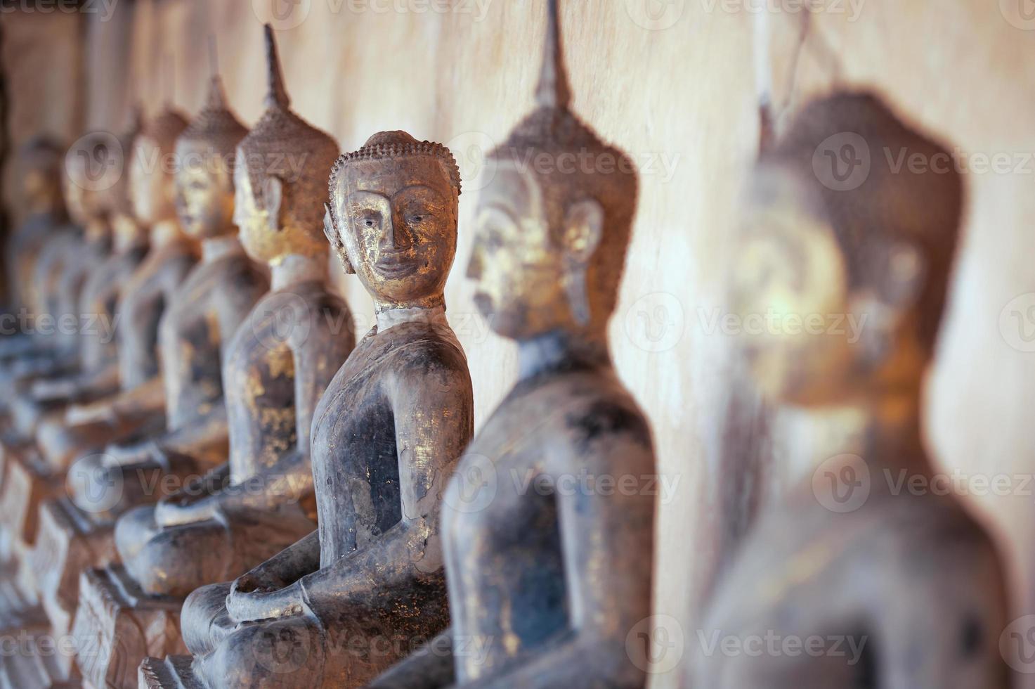 Reihe der Buddha-Statue. foto