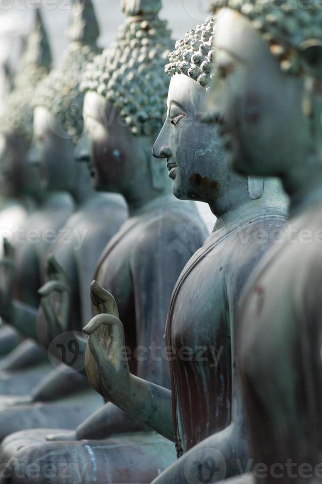 Reihe von Buddha-Statuen foto