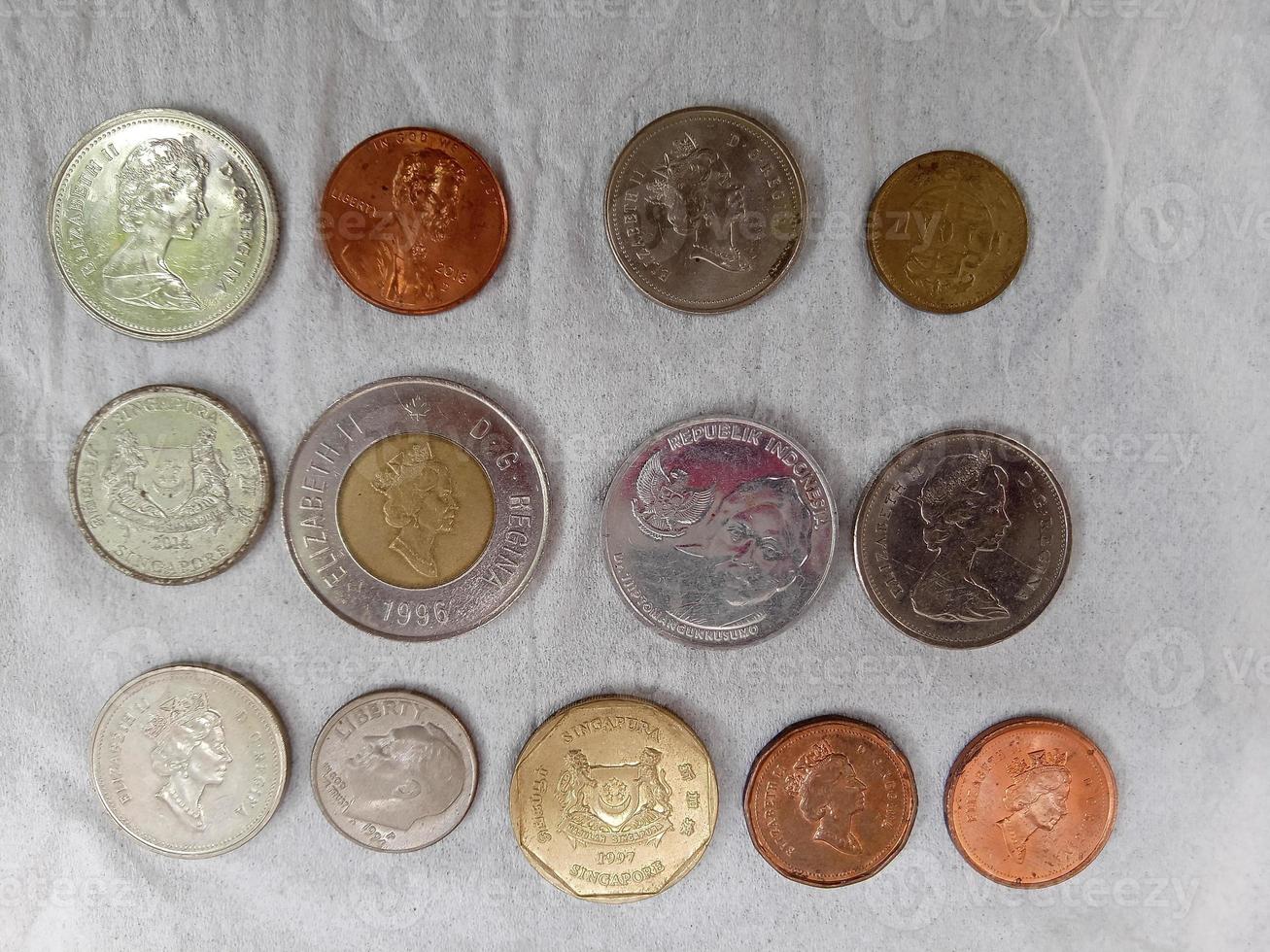 Fotomünzen aus mehreren Ländern foto