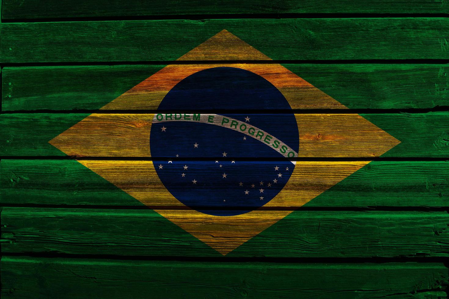 Flagge von Brasilien auf Holz foto