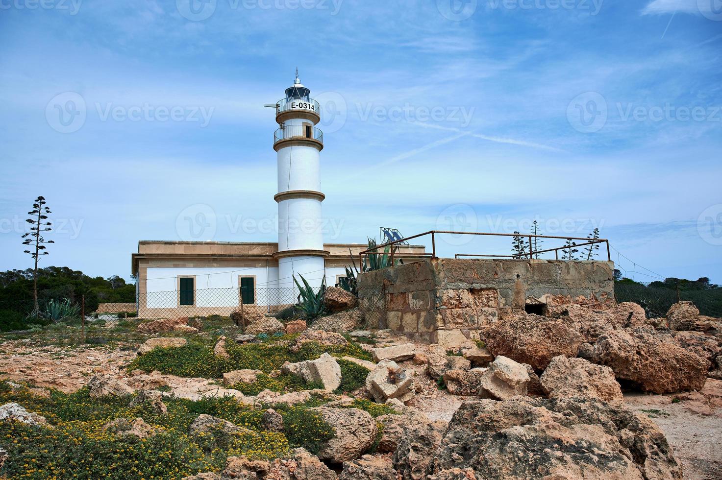 Leuchtturm am Cap de Ses Salines, Mallorca, Spanien foto