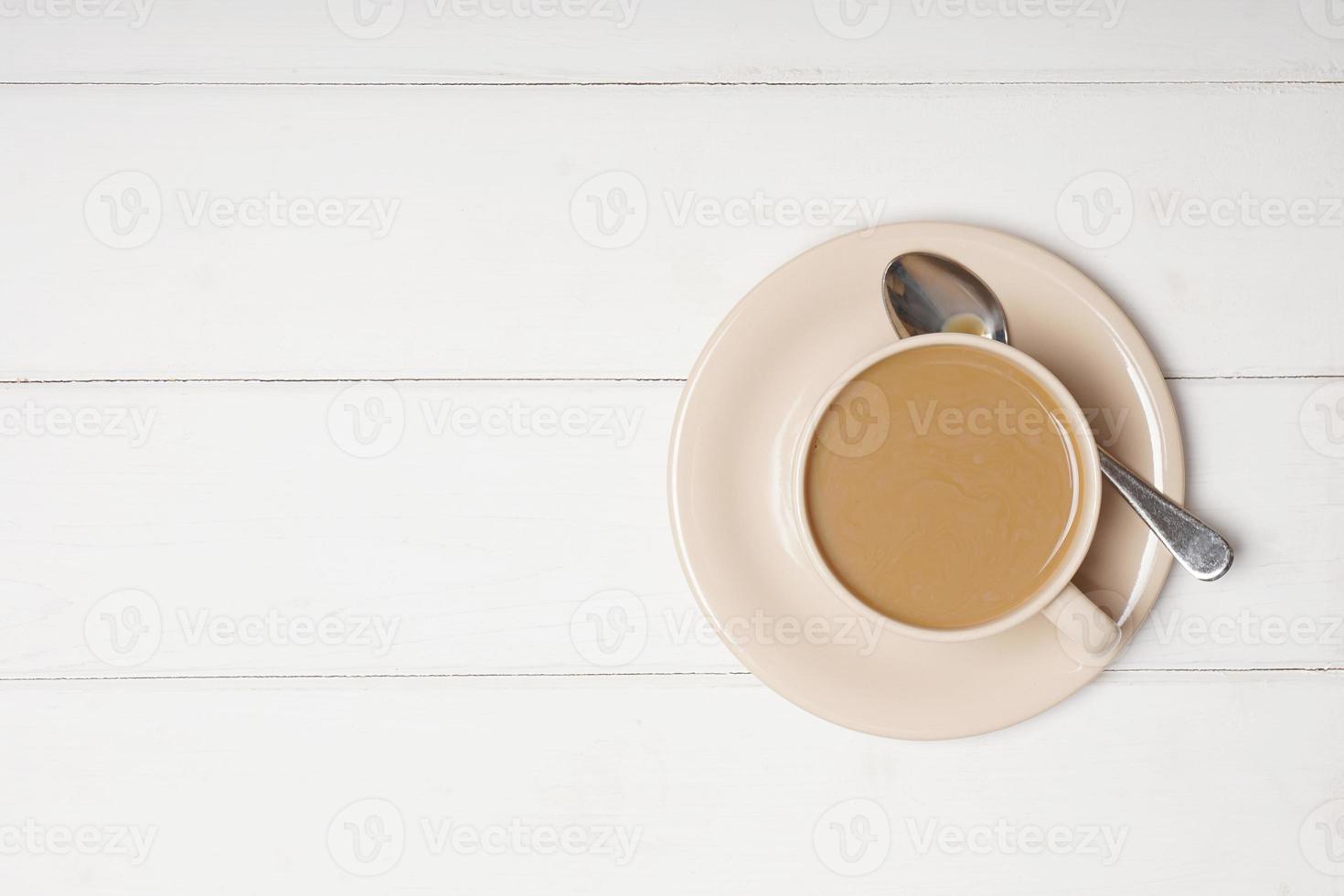 tasse kaffee mit milch oder flat white foto