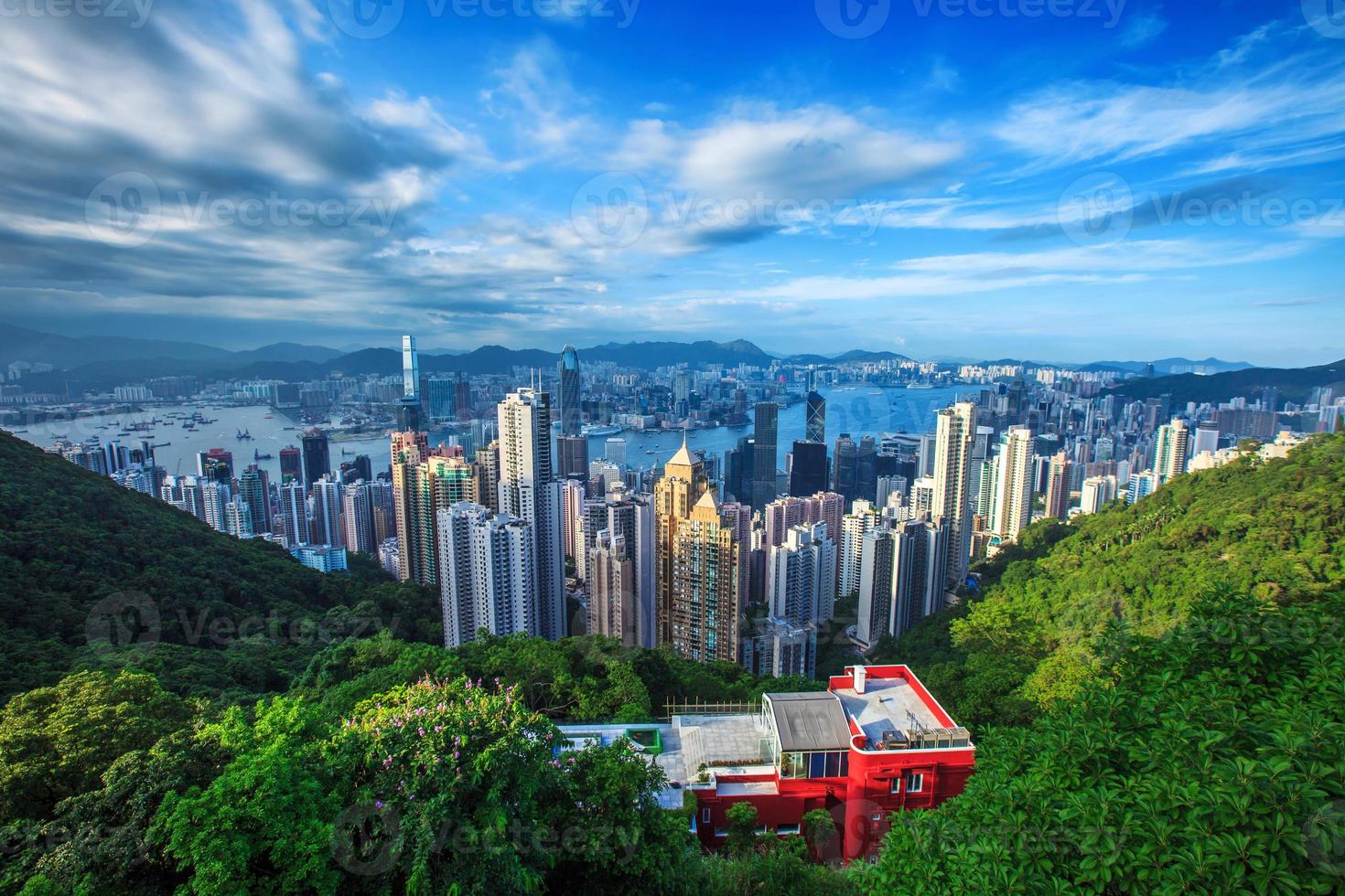 Hong Kong City Skyline vom Gipfel foto