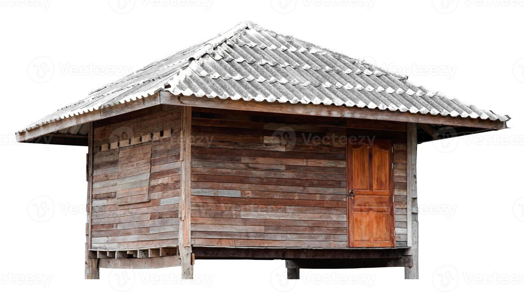 isolierte alte Holzhausmischung. foto