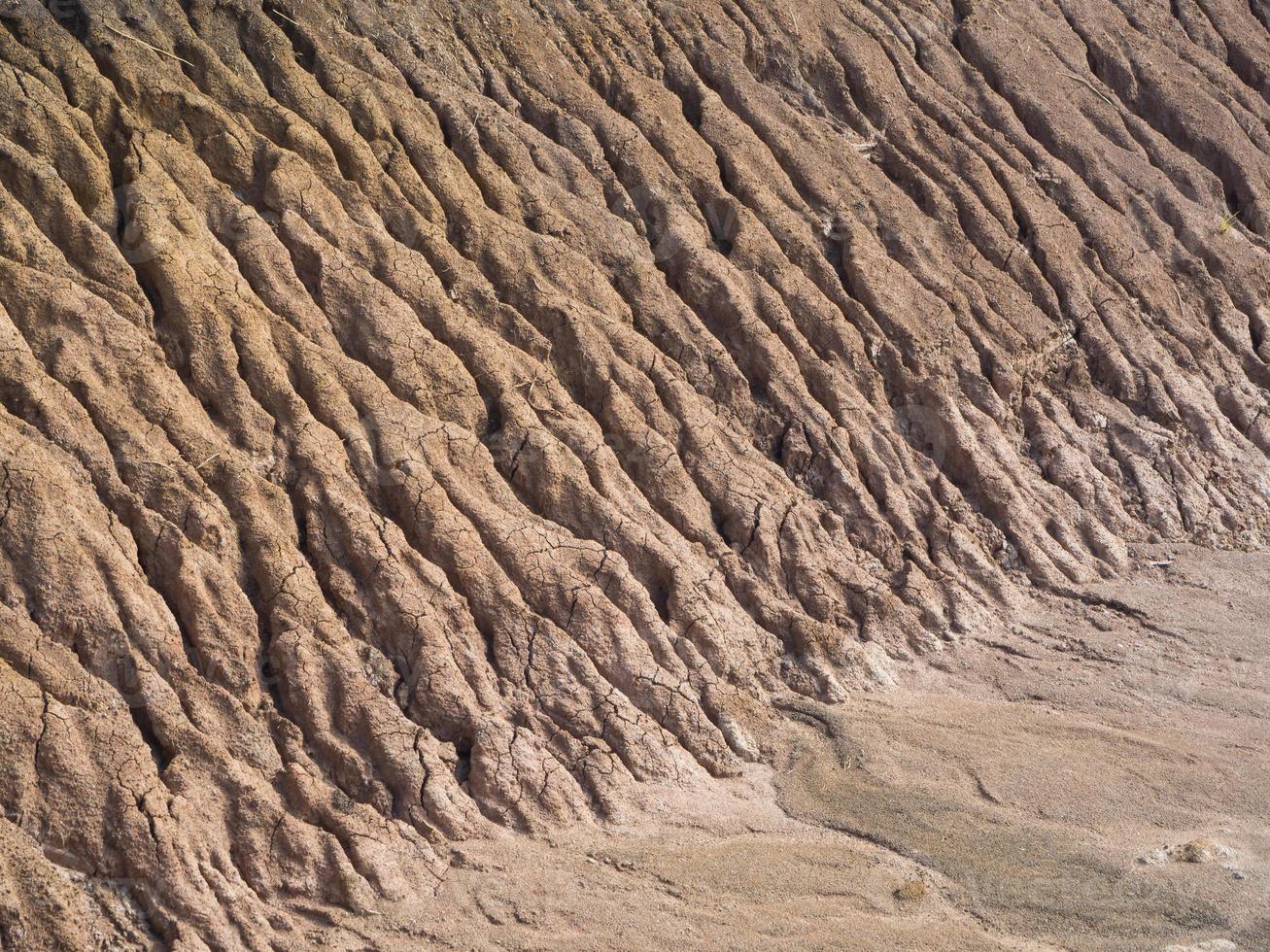 Hintergrund Bodenerosion Küste. foto