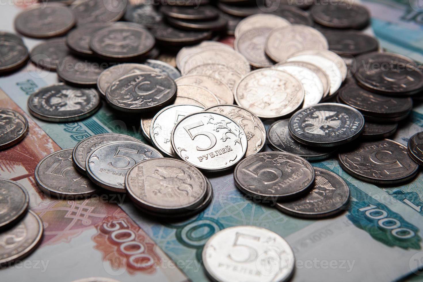 Handvoll russische Rubel foto