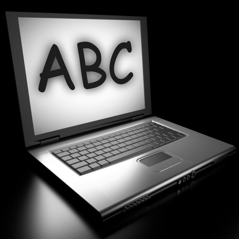 ABC-Wort auf dem Laptop foto
