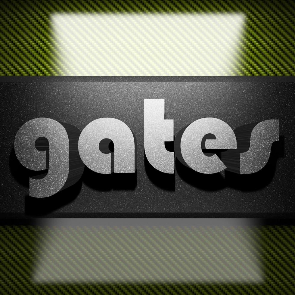 Gates Wort aus Eisen auf Kohlenstoff foto