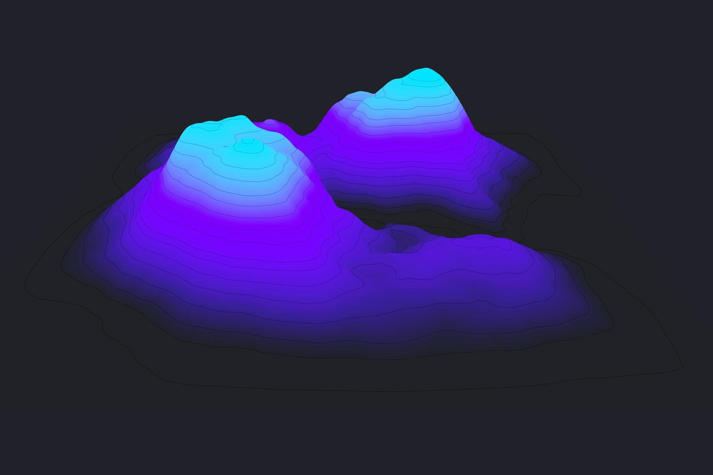abstrakter wellenförmiger blauer und violetter Gradienten-Topografie-Kartenhintergrund. streifenleitung für konzept über minimale bergstruktur. Hügeloberfläche foto