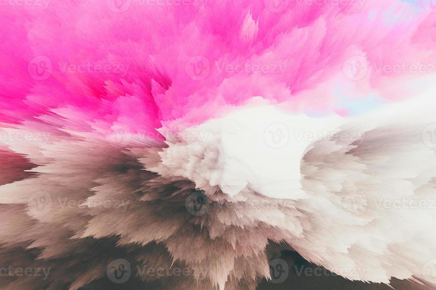Digitaler Hintergrund der gefrorenen Explosion. abstrakte generative Kunst. trendiges splash 3d-rendering foto