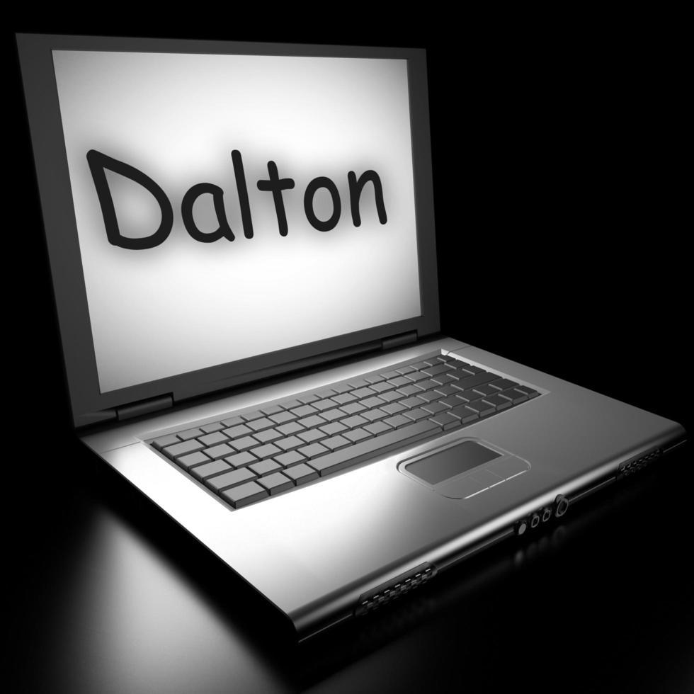 Dalton-Wort auf dem Laptop foto