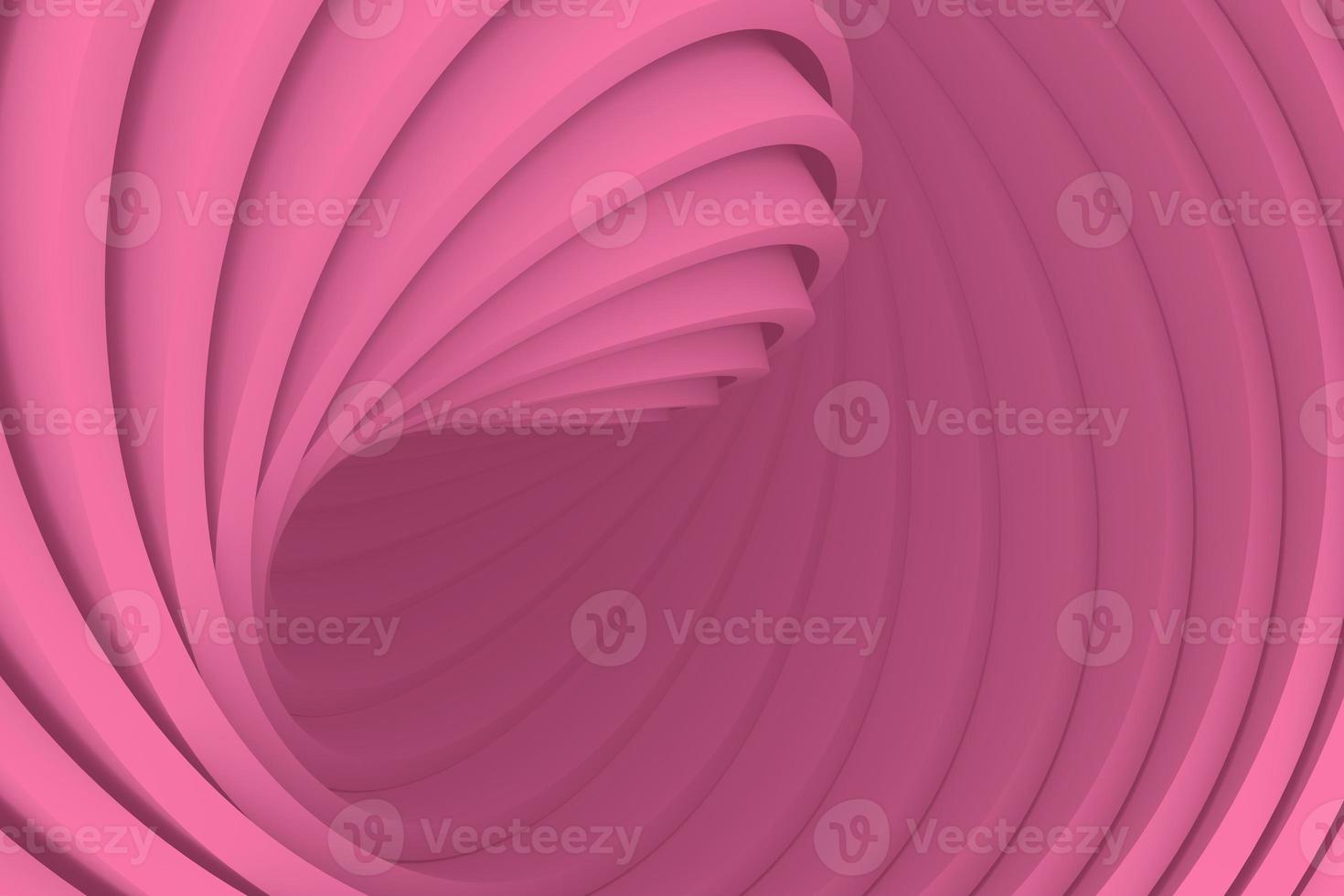 Rosa seltsamer, glatter, gewellter Strudel-Design 3D-Hintergrund im geometrischen Stil foto