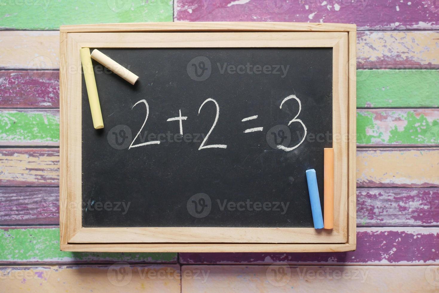 Fehler in der mathematischen Formel auf der Tafel, Bildungskonzept foto