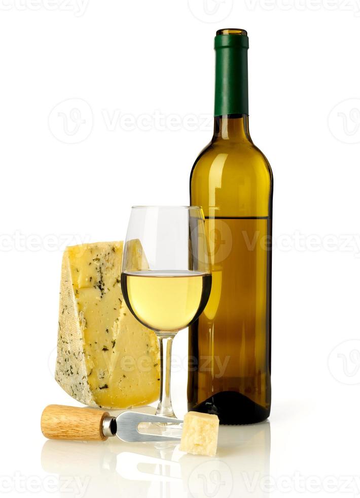 Weißwein und Käse foto