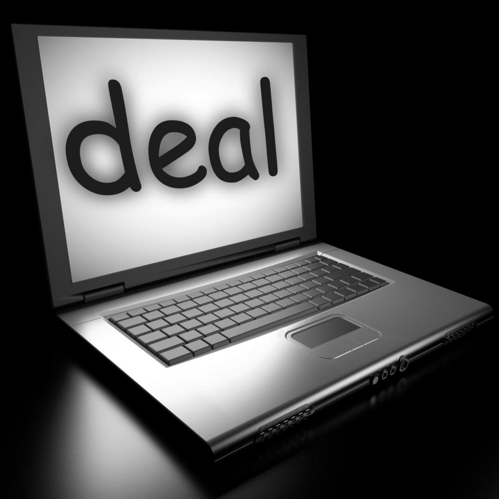 Deal-Wort auf dem Laptop foto