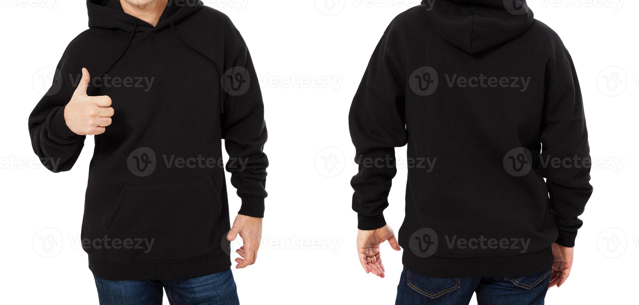 schwarzes Hoodie Set Mockup isoliert auf weißem Hintergrund foto