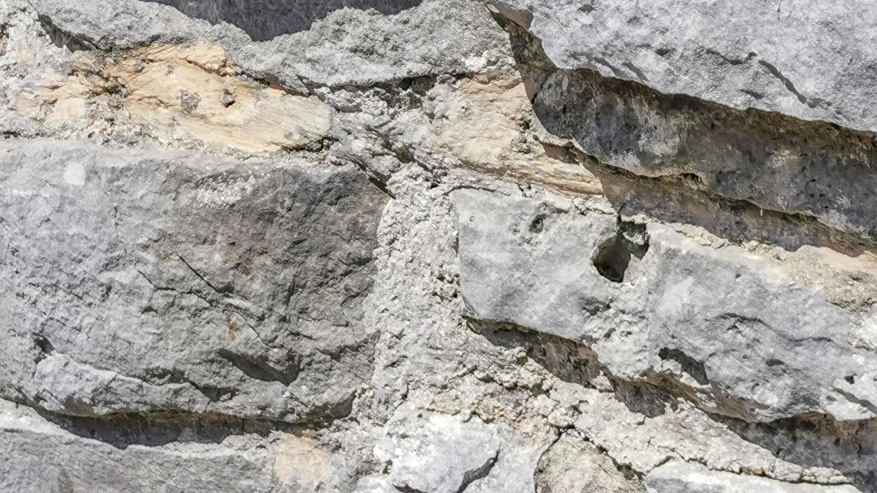 Texturmuster von Tulum Ruinen Maya-Stätte Tempel Pyramiden Mexiko. foto