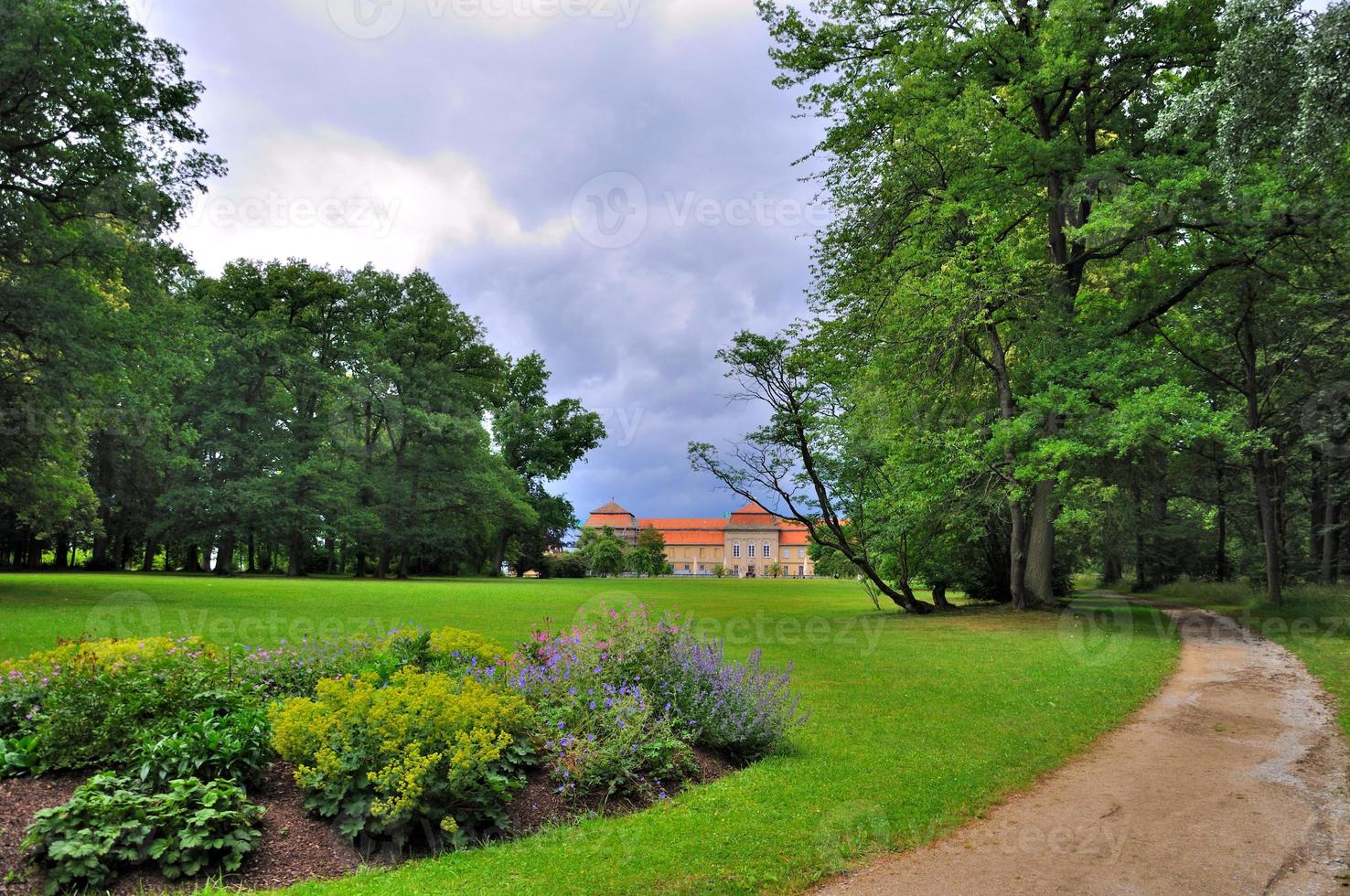 natur des sommerparks von schloss fasanarie in fulda, hessen, deutschland foto