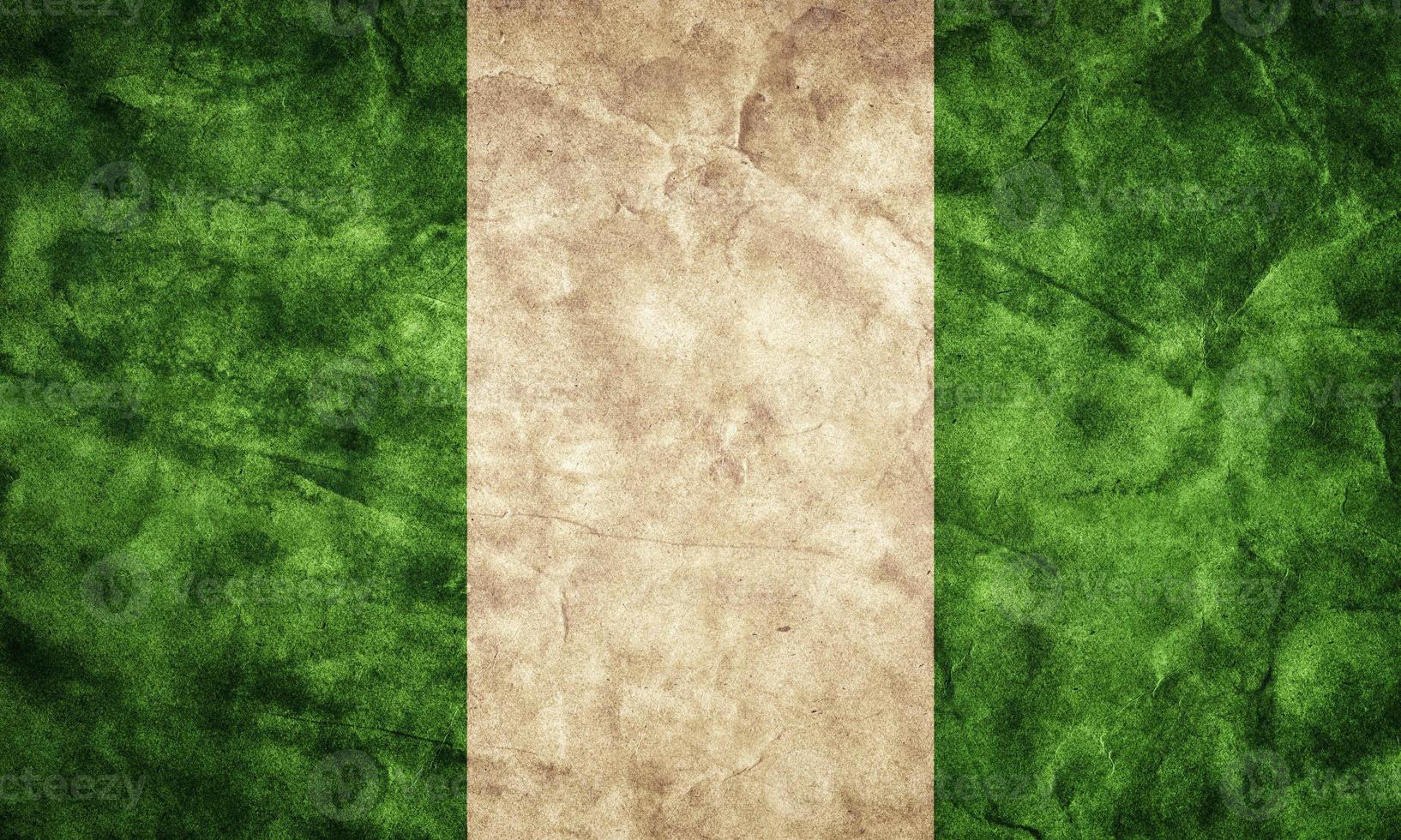 Nigeria-Grunge-Flagge. Artikel aus meiner Vintage-Retro-Flaggen-Sammlung foto