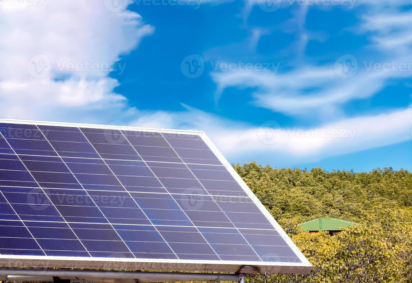 photovoltaikpanel, neue technologie zum speichern und nutzen der energie aus der natur mit menschlichem leben, nachhaltiger energie und umweltfreundlichem konzept. foto